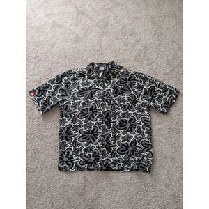 Vintage Maui Built Shirt Mens 2XL Floral Hawaiian 50s Style Loop Collar 90s